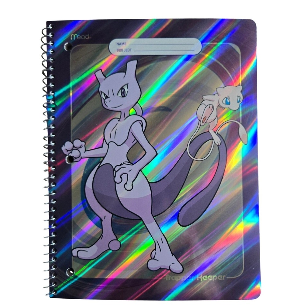 Mead Trapper Keeper Notebook Pokemon Mewtwo Mew‎ Purple Target Holographic Foil